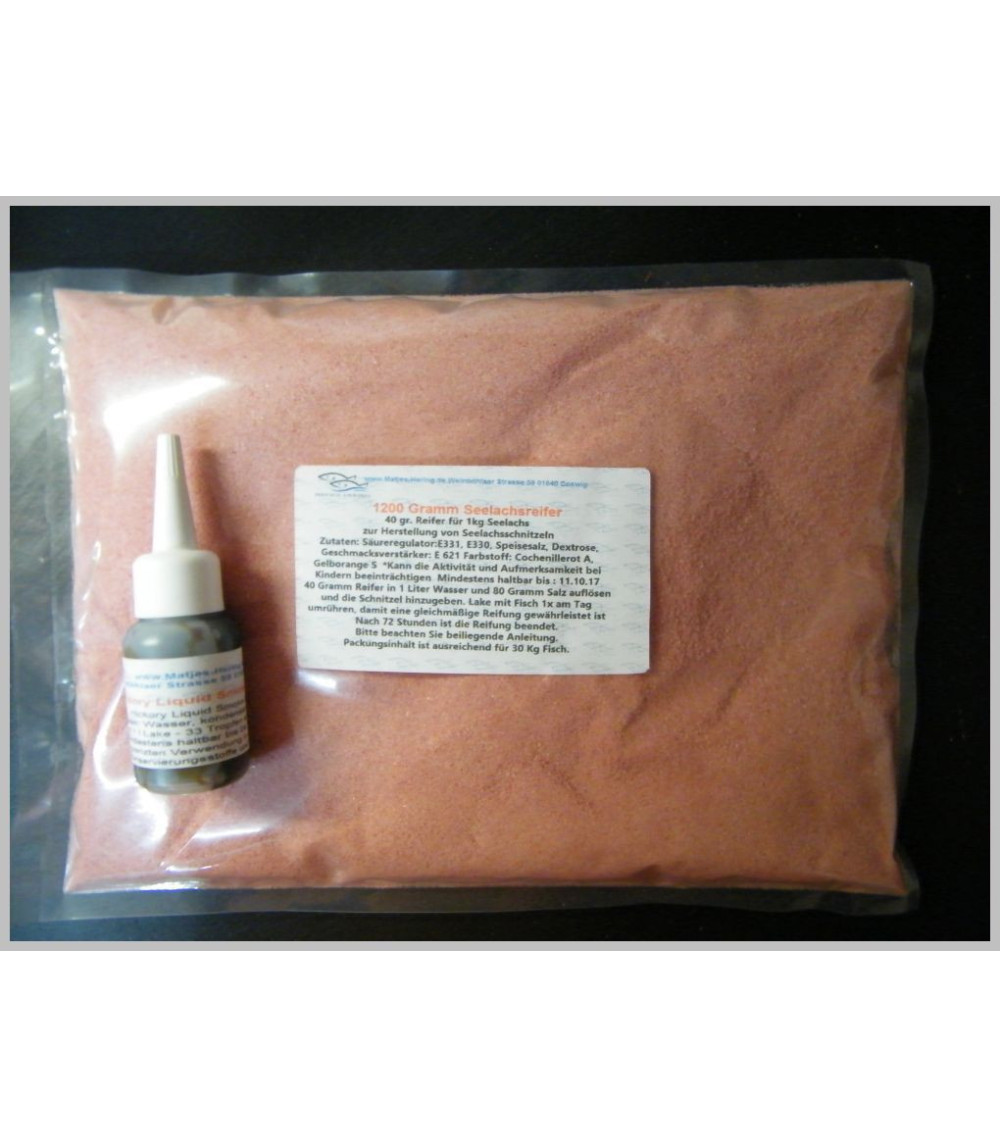 Seelachsreifer 1200 Gramm +30 ml Hickory Raucharoma