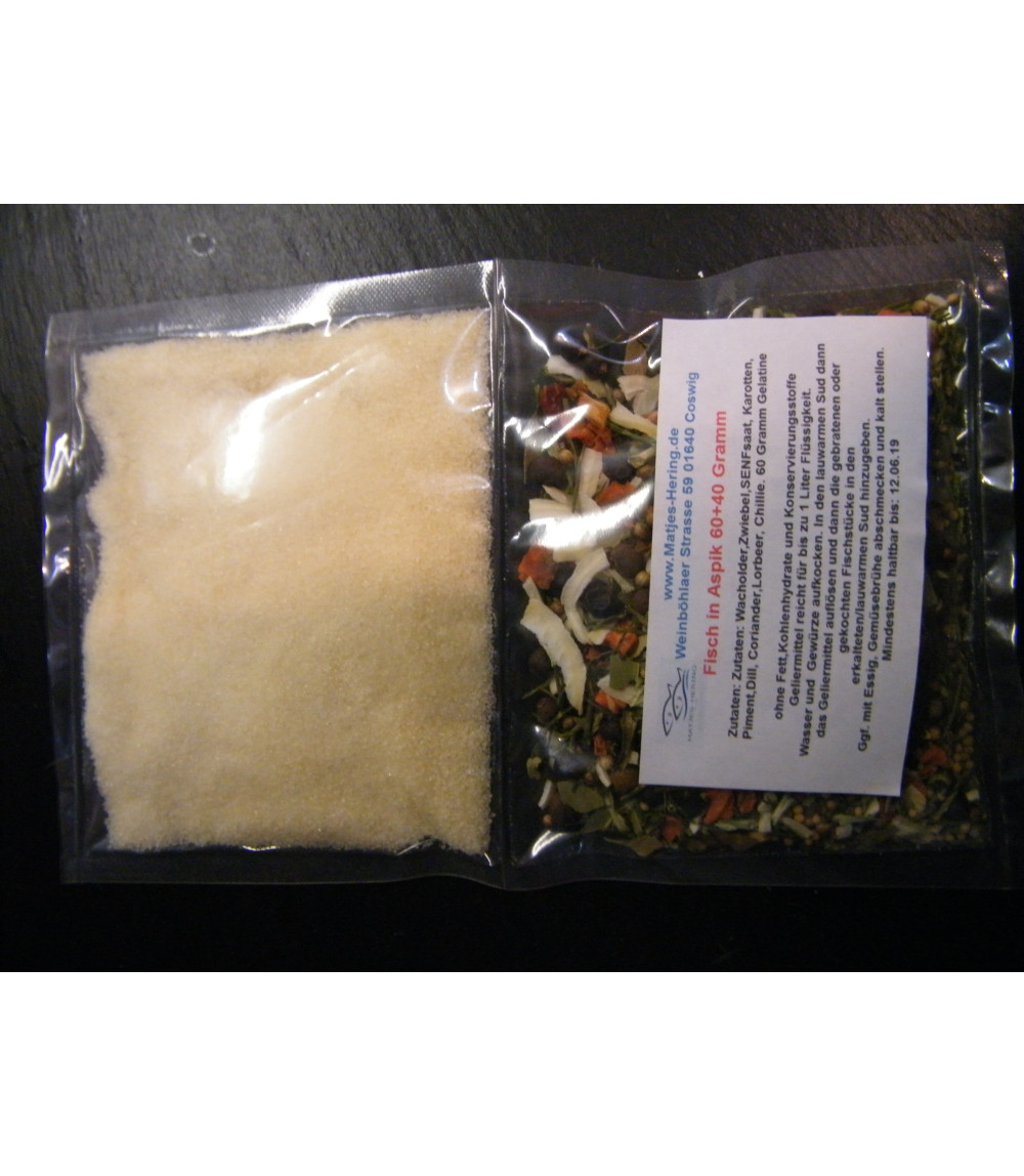 Fisch in Aspik Gewürz  40+60 Gramm